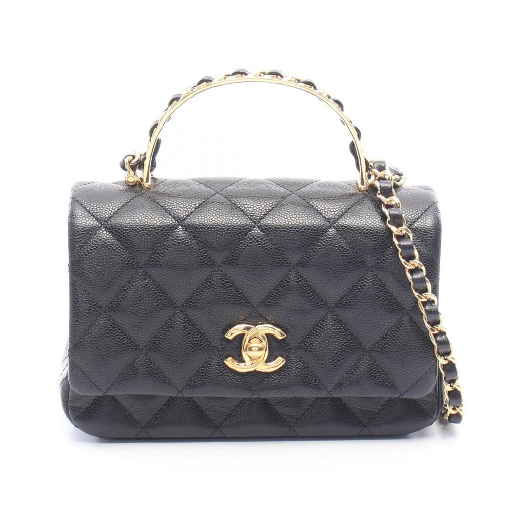 Chanel Matelassé Top Handle 2-Way Shoulder Bag/Handbag, Caviar Leather (Grain...